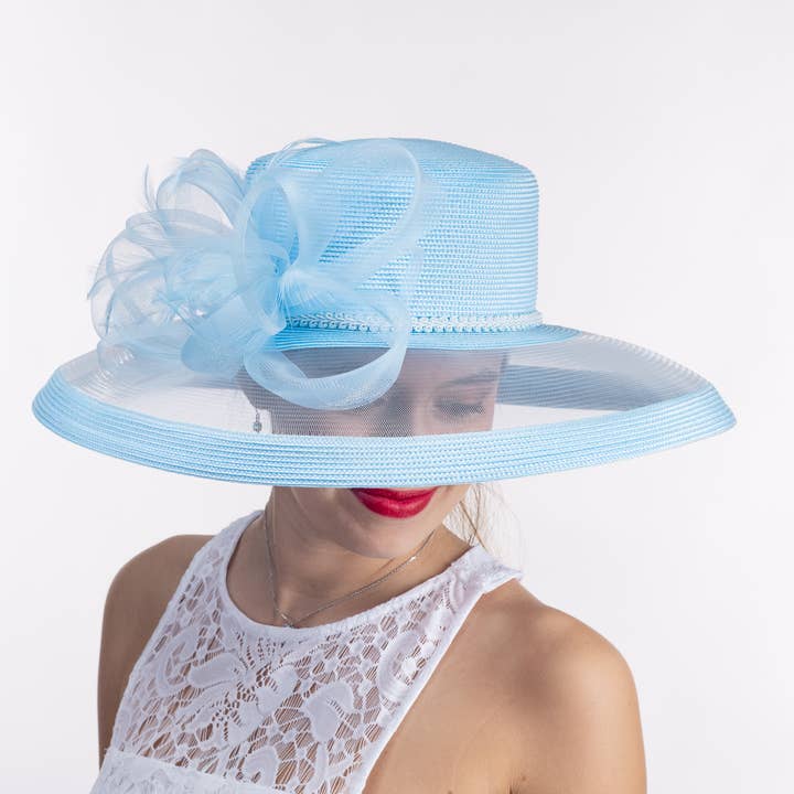 KaKyCo - Wholesale Straw hat – women's - Ribbon Bow Crinoline Brim Poly Straw Hat | 3018863