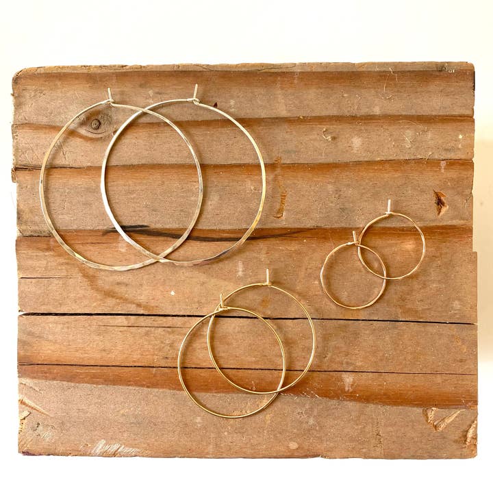 E740 - Forged Wire Hoops for wholesale by Blueberry Jewelry