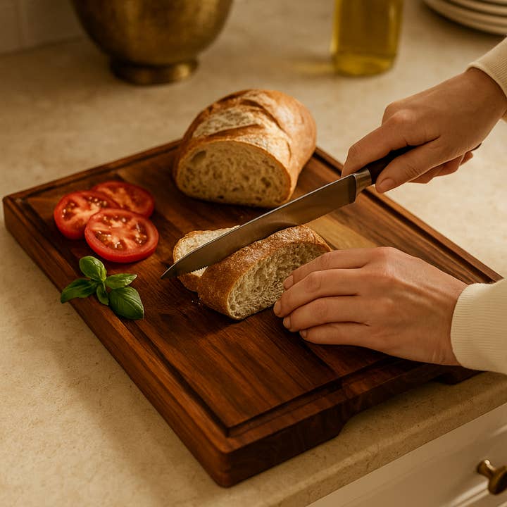 Valor Home Goods - Wholesale Cutting board - 22" Long Acacia Wood Cutting Board Oversized Trencher9