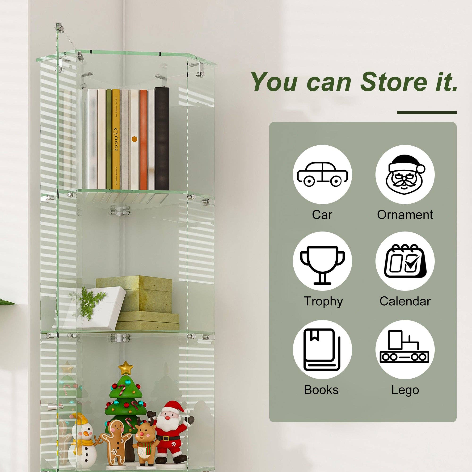 39F Inc. - Wholesale Display Case - 5-Tier Glass Display Cabinet with LED Lighting, Black6