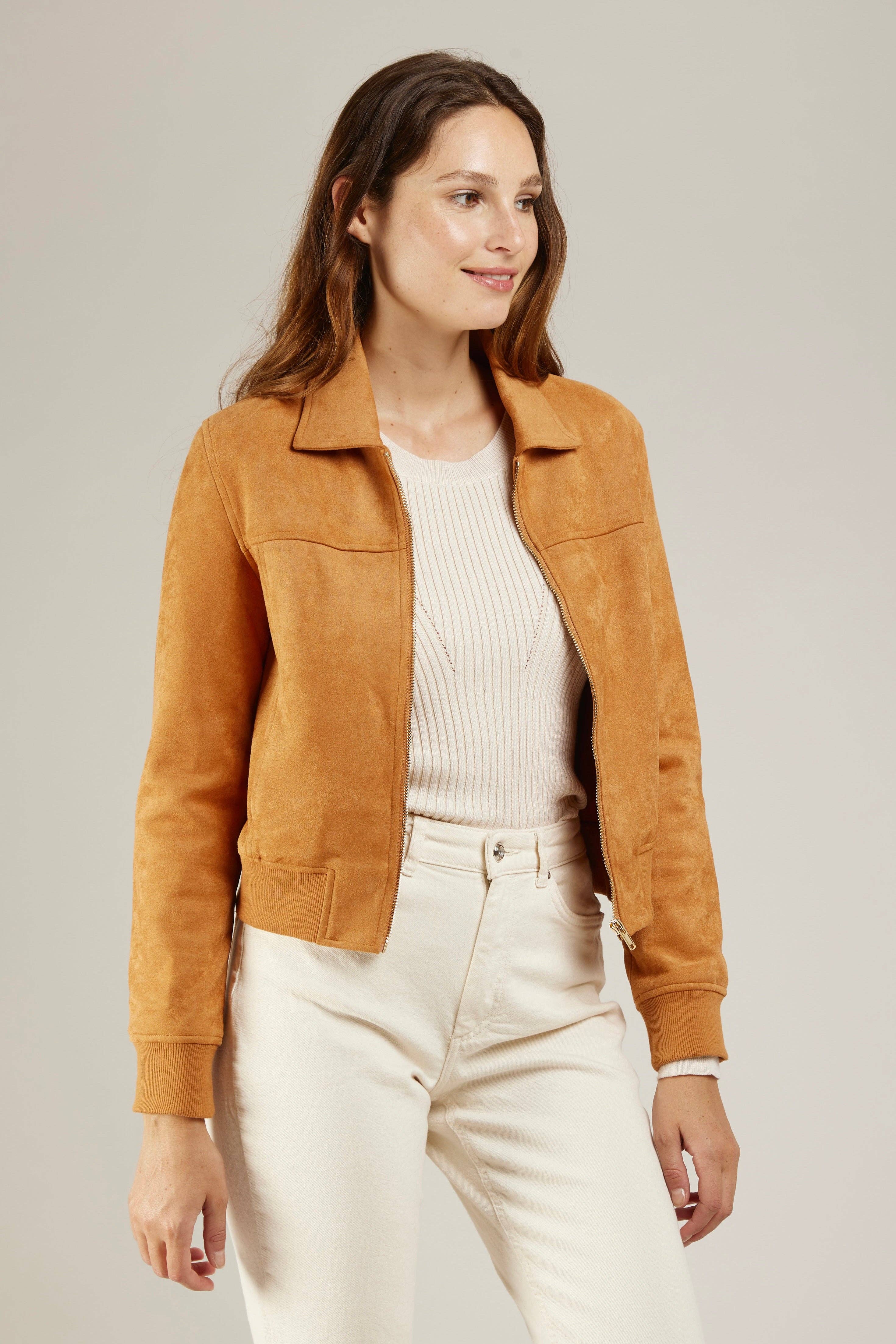 CAMEL MILTON - Blouson ajustée en suédine en vente sur Faire6