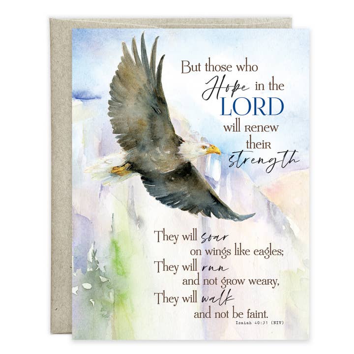 GINA B DESIGNS – wholesale Thinking of you card – With Scripture Thinking of You Card - Wings of an Eagle