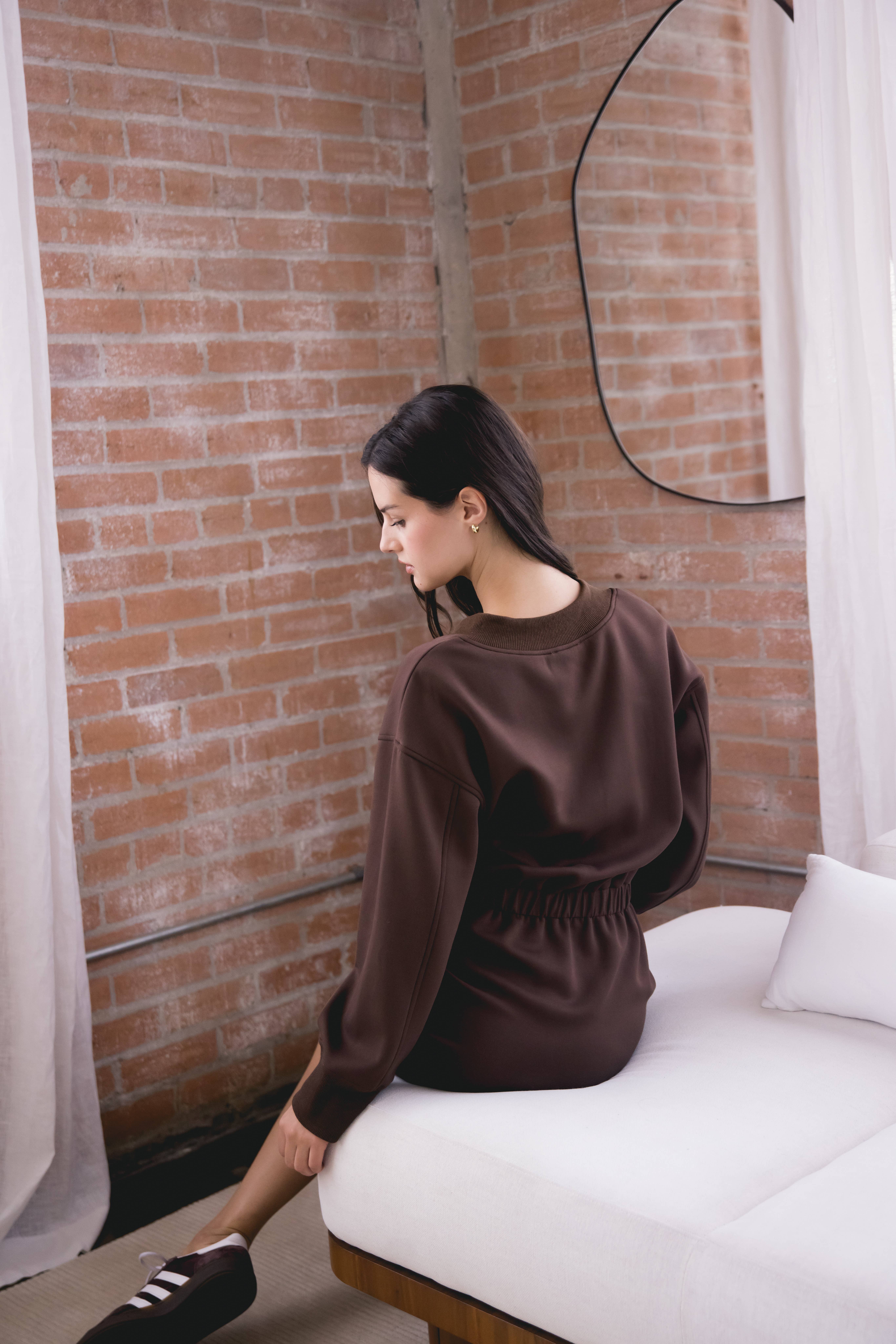 P. CILL - Wholesale Dress - Women's - P. CILL Butter Modal V Neck Ribbed Contrast Mini Dress6