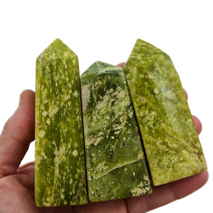 Kaia & Crystals - Wholesale Spiritual stone/crystal - Natural Serpentine Crystal Obelisk (100g - 300g)4