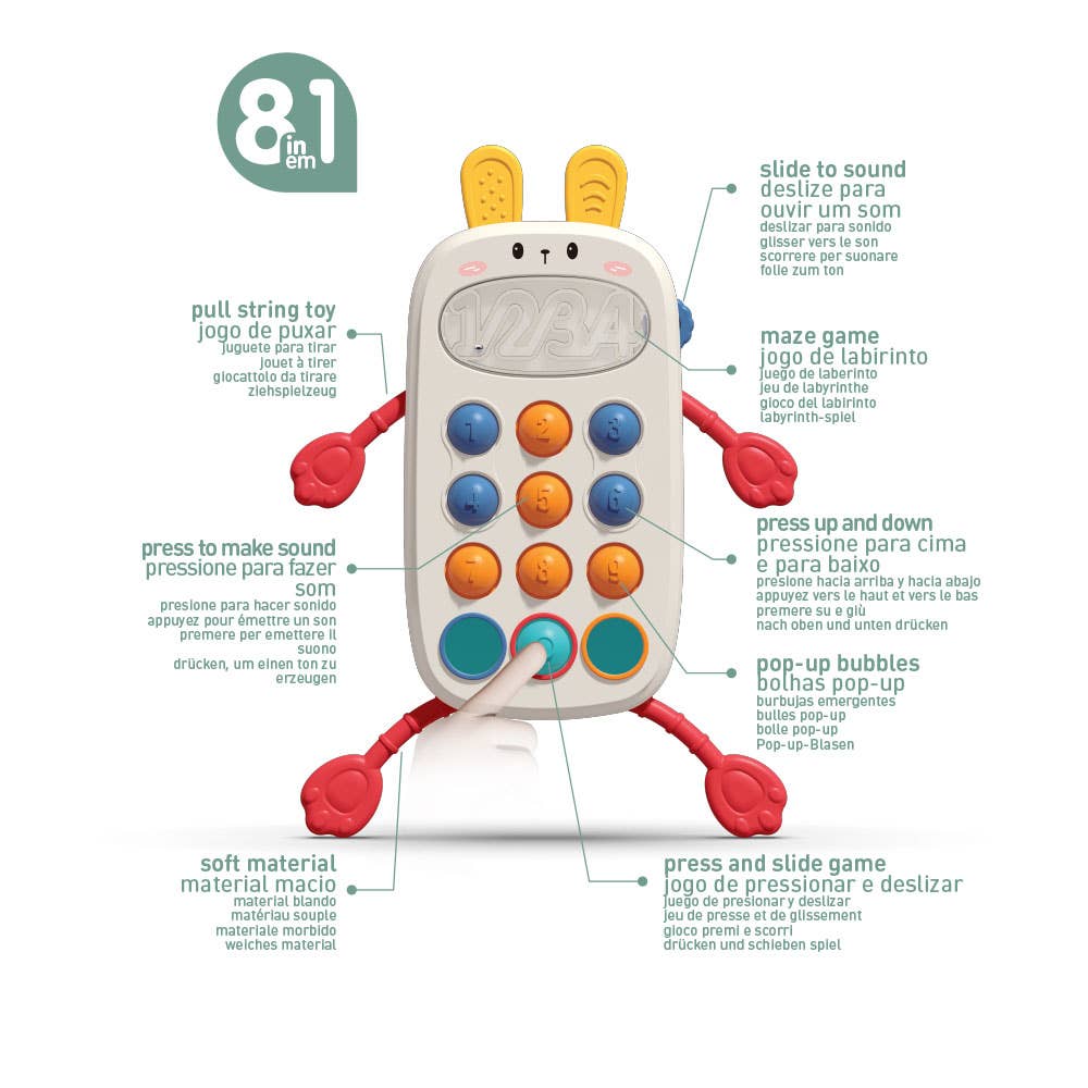 AJ Aguiar - Wholesale Classic Toy - Kids - Interactive Bunny Phone 8 Functions5