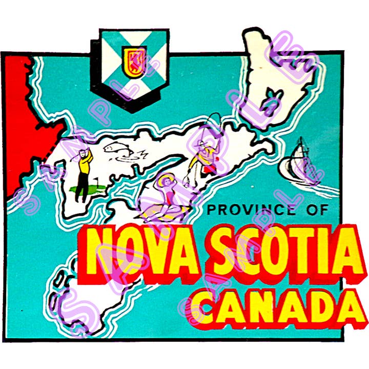 NOVA SCOTIA CANADA Retro / Vintage Style Vinyl Sticker NS4 for wholesale by Hilda74 Retro Designs