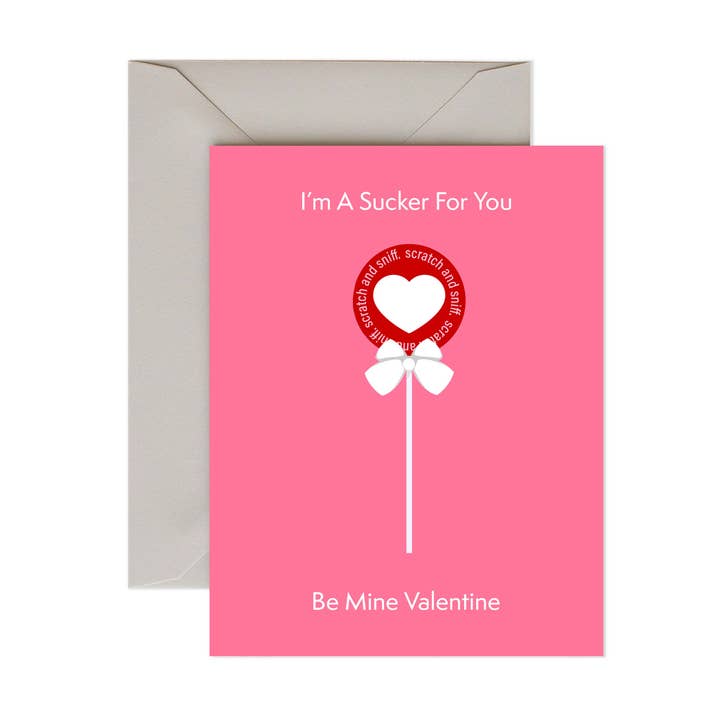 LOVE - SCRATCH AND SNIFF - SUCKER for wholesale by Pancake Paperie