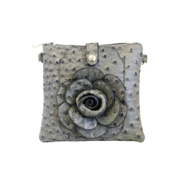 22 Tote - Vendita all'ingrosso Borsa a tracolla - Donna - Borsetta a tracolla per cellulare con fiore di struzzo10