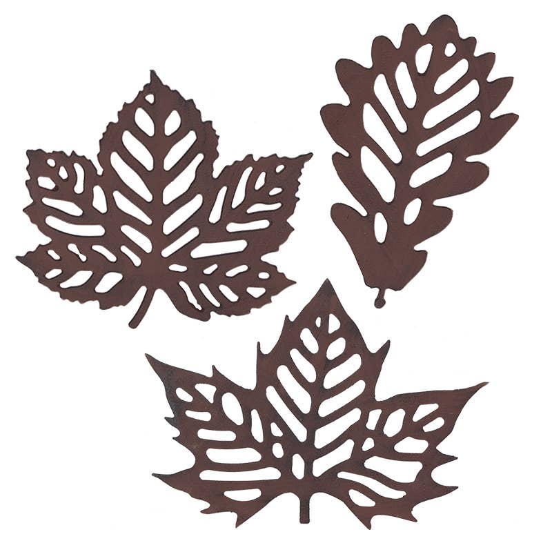 Esschert Design USA - Wholesale Outdoor Ornament/Decor - Leaf Stepping Stones, Cast Iron, 3 Asst. Styles0