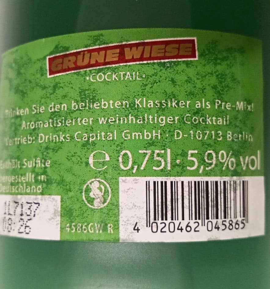 Salzmann Restwaren GmbH – Engroshandel Cocktailmix/sirup – Green Meadow Cocktail 5,9% vol. 0,75 L4