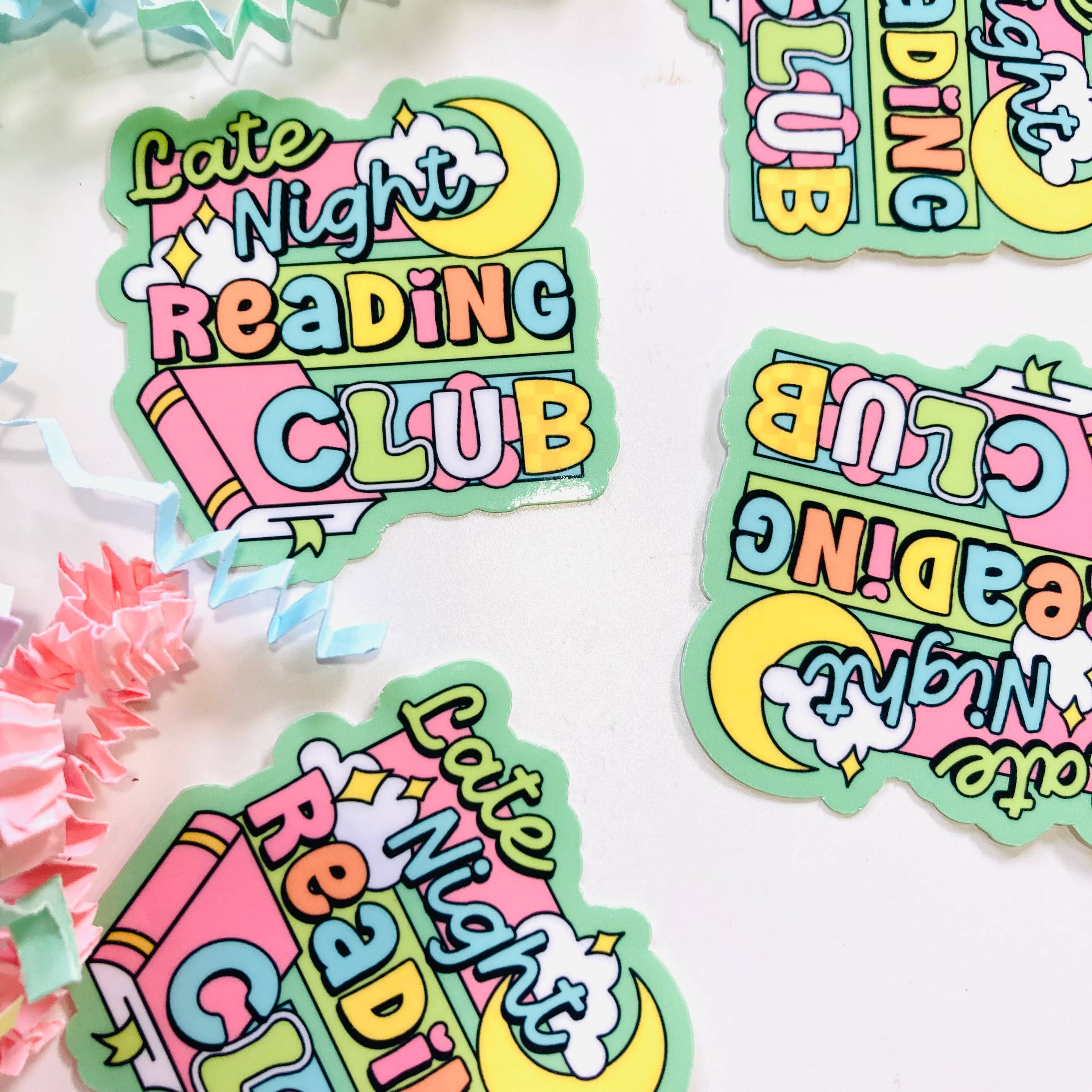 Chapter & Ink - Wholesale Sticker - Late Night Reading Club Die Cut sticker1