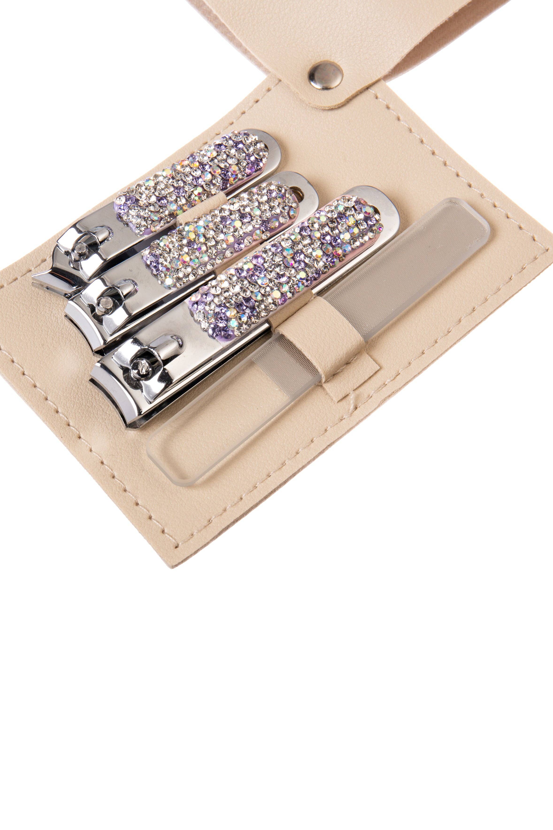 Ole - Wholesale Nailcare Set - Ceramic Rhinestone Manicure Nail Clipper Kit ACR100053