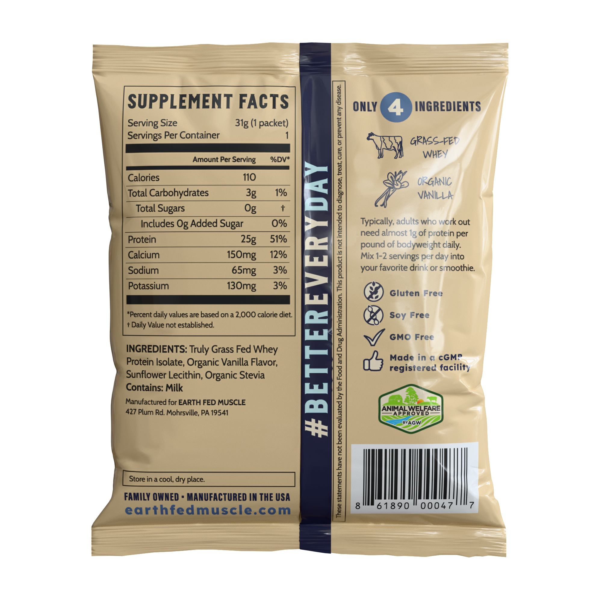 Earth Fed Muscle - Wholesale Protein/Superfood Powder - Single Serving Whey Protein Packs17