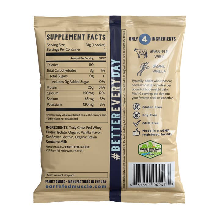 Earth Fed Muscle - Wholesale Protein/Superfood Powder - Single Serving Whey Protein Packs17