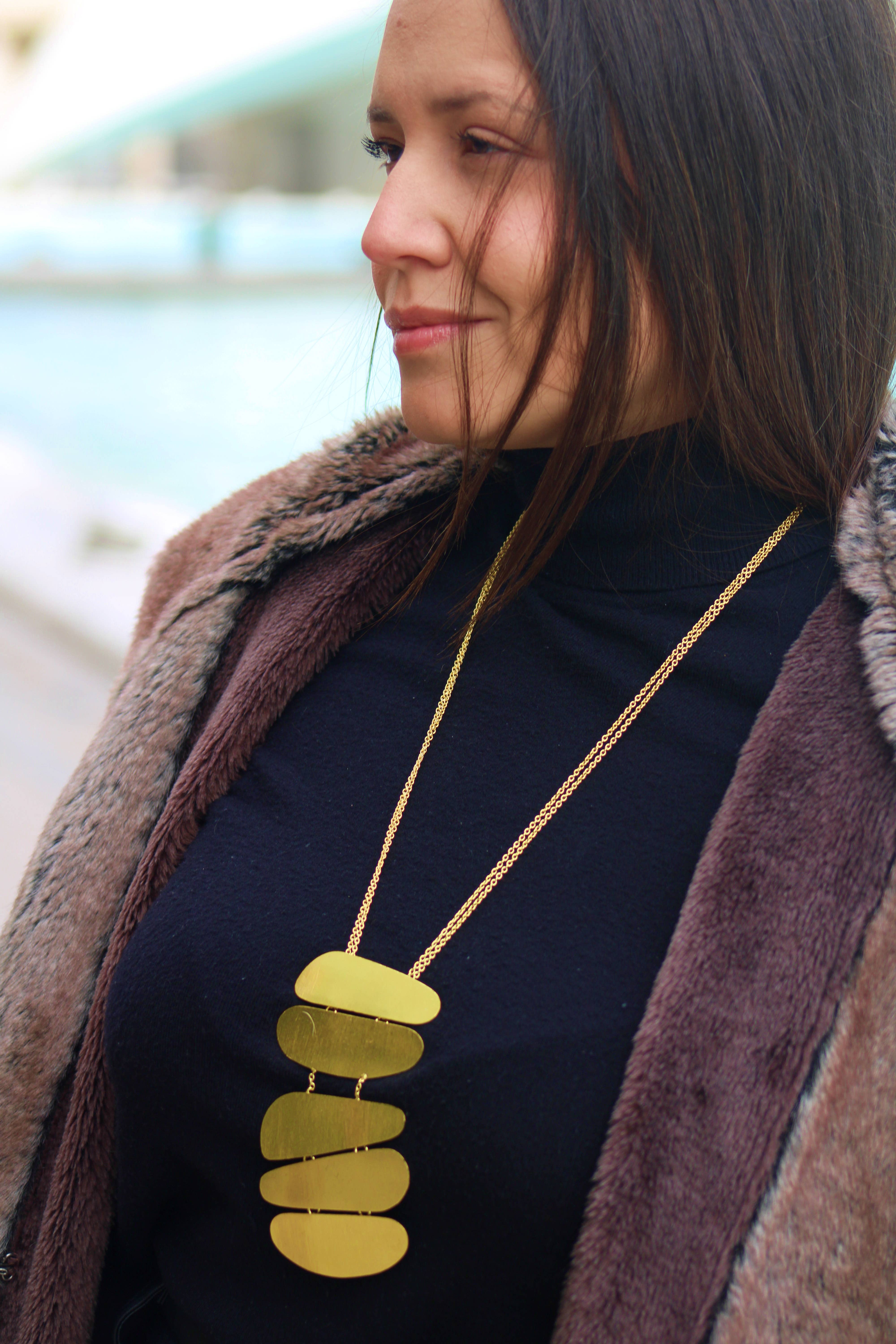 LA MAR - Wholesale Y-Neck/Lariat Necklace - PALEOLITHIC necklace gold-plated - Design with character7