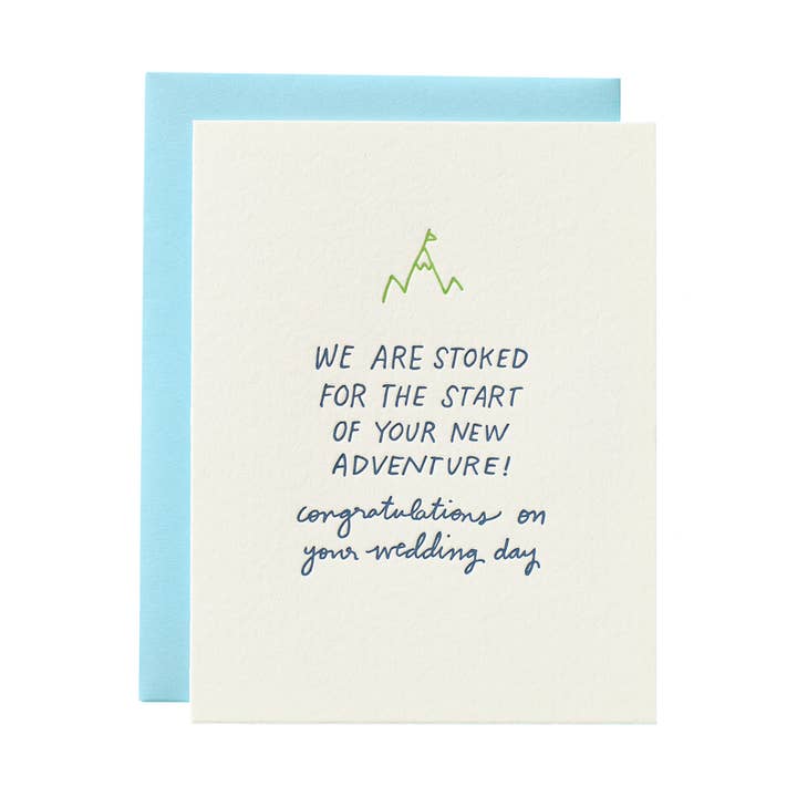 Stoked For New Adventure - Letterpress Greeting Card for wholesale by Shorthand Press