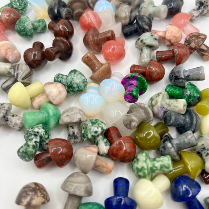 Oils and Auras - Wholesale Spiritual Stone/Crystal - Crystal Mushroom Carving - Mini Crystal Mushroom Assorted3