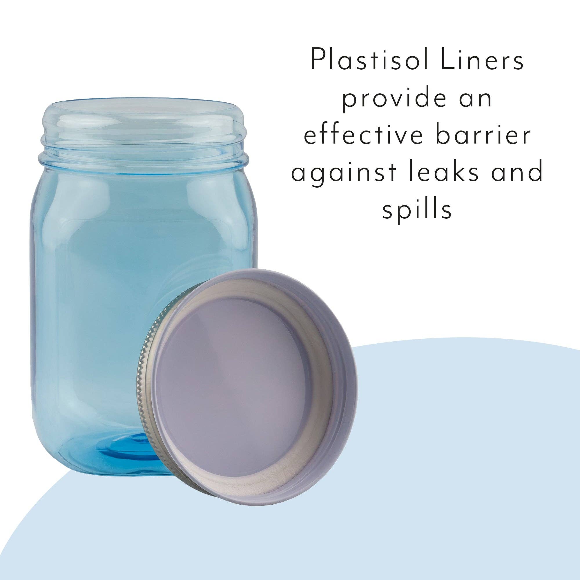 Kurated Korner - Vente Pots - Bocaux Mason en plastique Cornucopia 16 oz avec couvercles en métal (paquet de 8)2