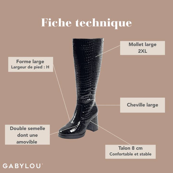 Gabylou - Wholesale Boots - Women's - 2XL Boots for Wide Calves - Model Melissa36