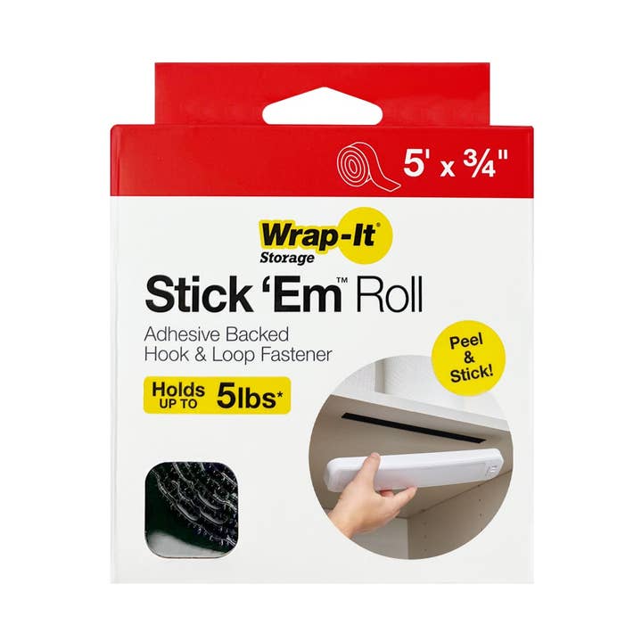 Stick 'Em™ Adhesive Roll - 5' x 0.75" for wholesale by Wrap-It Storage