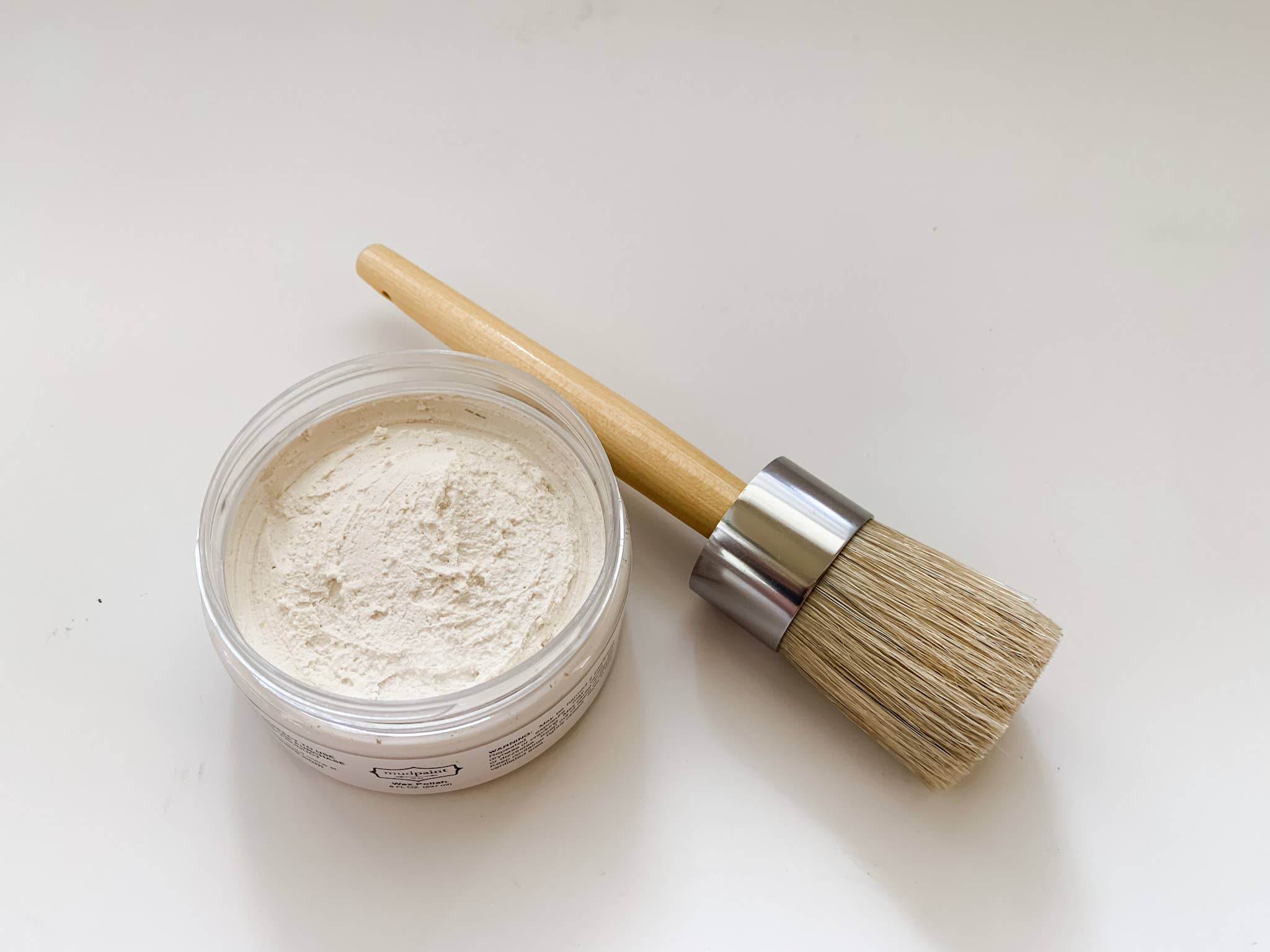 MudPaint - Wholesale Paint/Wax Brush - 1.5 Inch Natural Bristle Furniture Wax Brush1