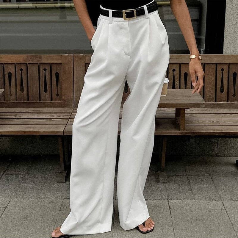 CALCÁREO Pantalones ajustados blancos casuales y elegantes de venta al por mayor en Faire1