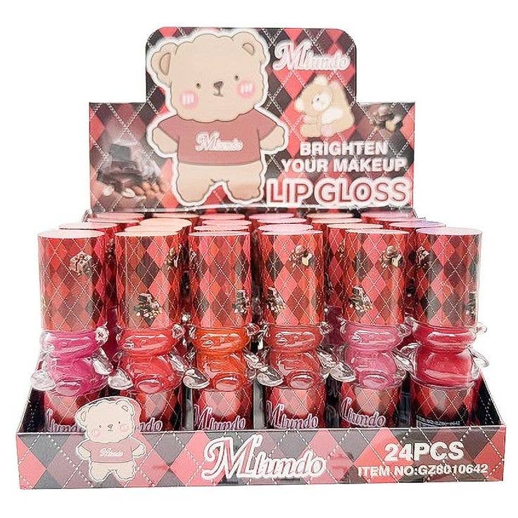 Diacly - Wholesale Lip Gloss - 24pk Teddy Bear Case Brighten Lip Gloss1