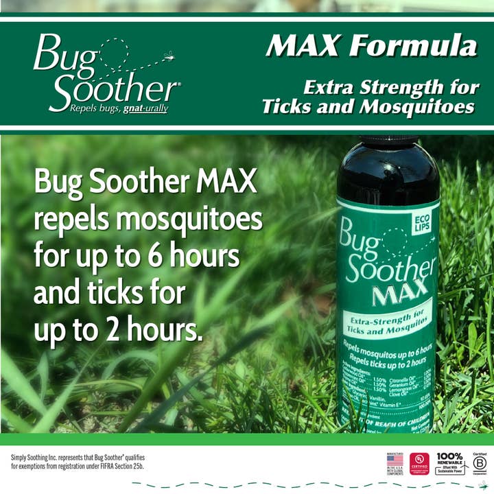 Eco Lips & Bug Soother - Wholesale Insect Repellent - Bug Soother MAX Tick & Mosquito Repellent Case 12-ct 4 oz.