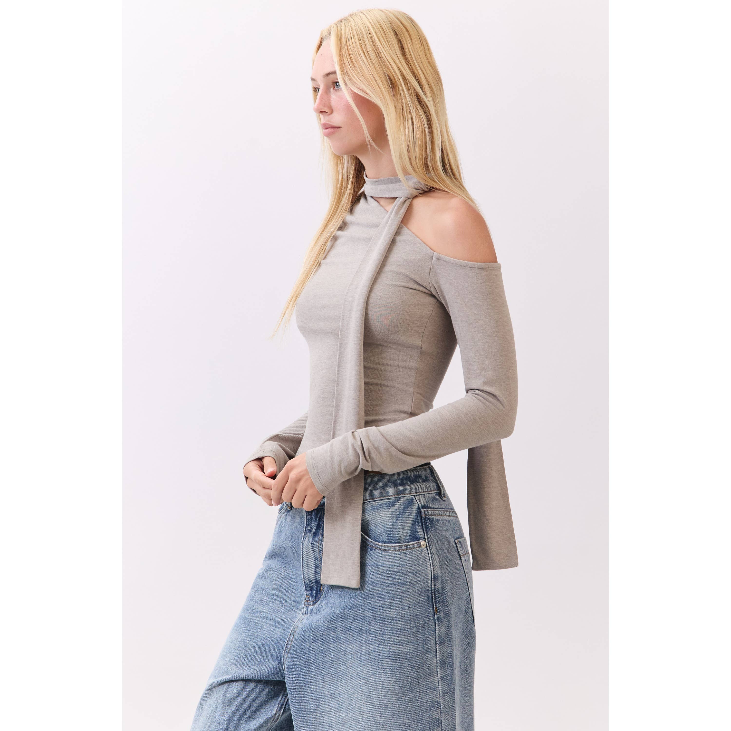 Honey Mango - Wholesale T-Shirt - Women's - Asymmetric Neckline Knit Top13