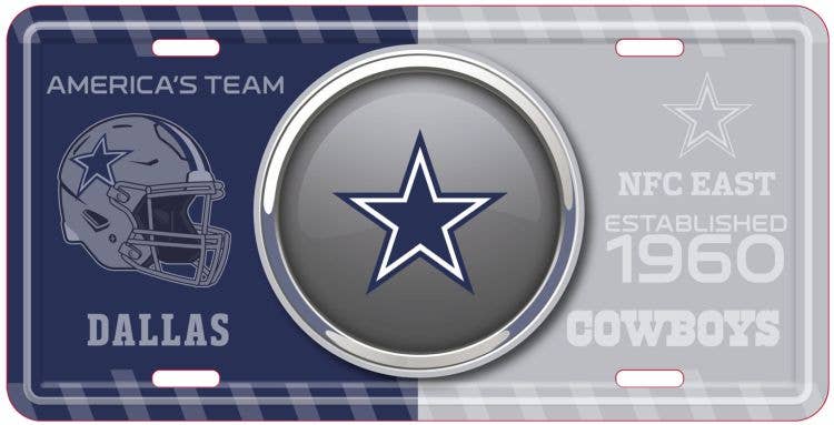 Signs 4 Fun - Wholesale Sign - Dallas Cowboys Bullseye License Plate0