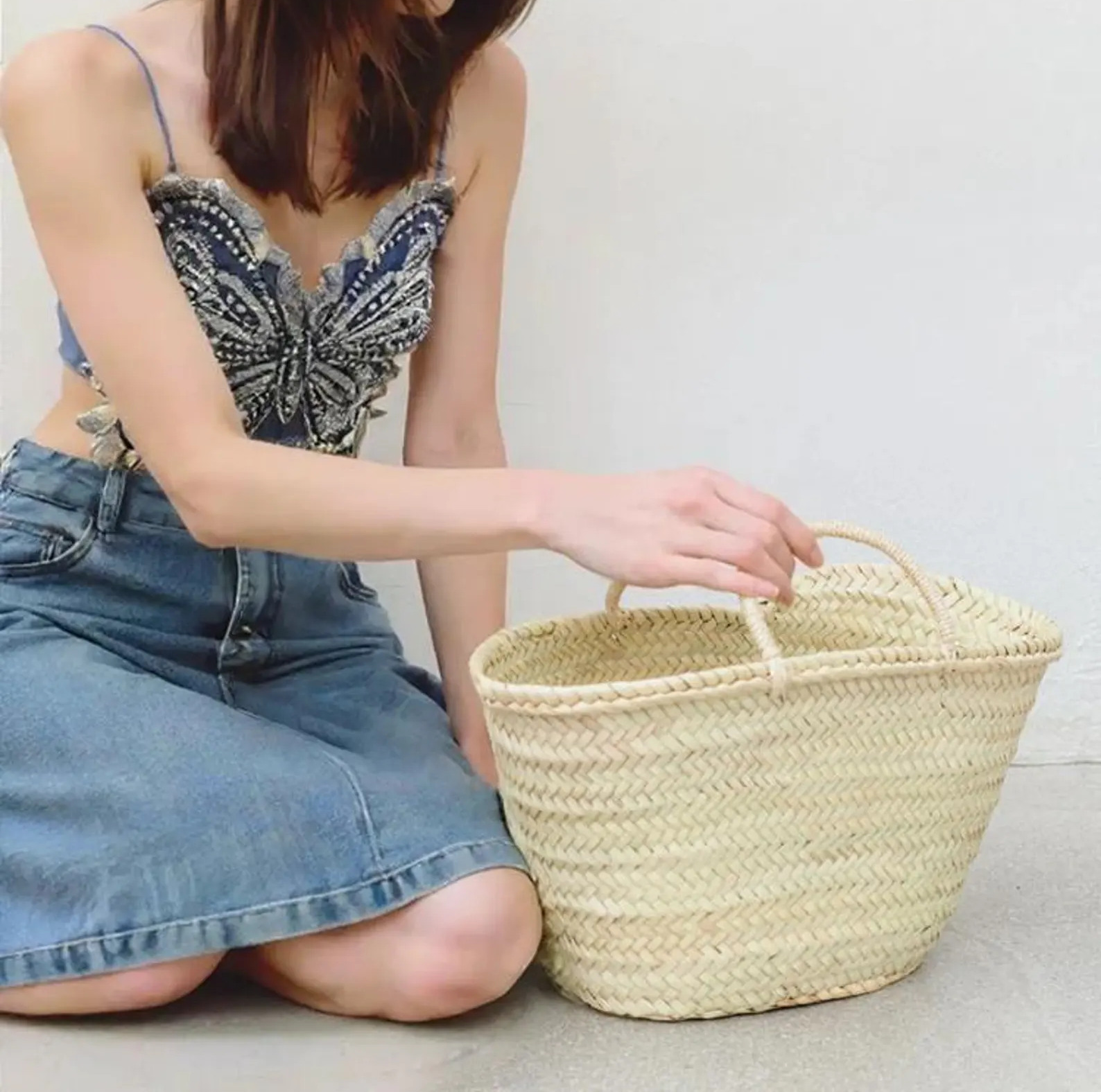 DarKech – wholesale Beach bag – Straw Basket, Woven Basket, French Basket Bag, Summer Basket0