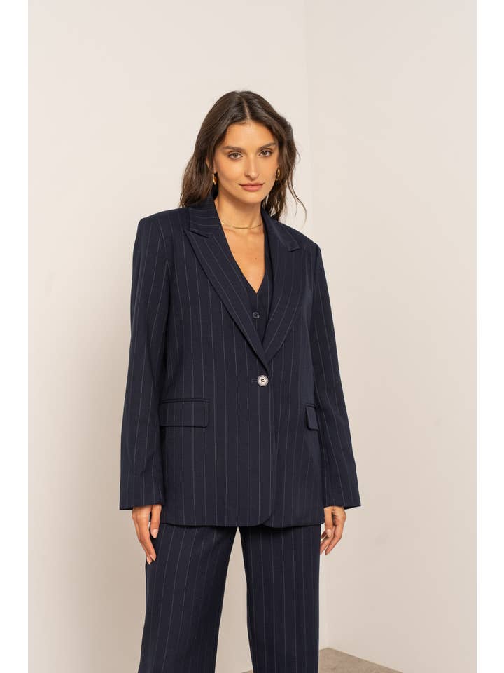 Attentif Paris - Wholesale Blazer - Women's - Oversized pinstripe blazer11