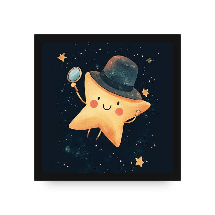Star Detective Framed Canvas by Dancing Littles Jungle for wholesale by Dancing Littles Jungle