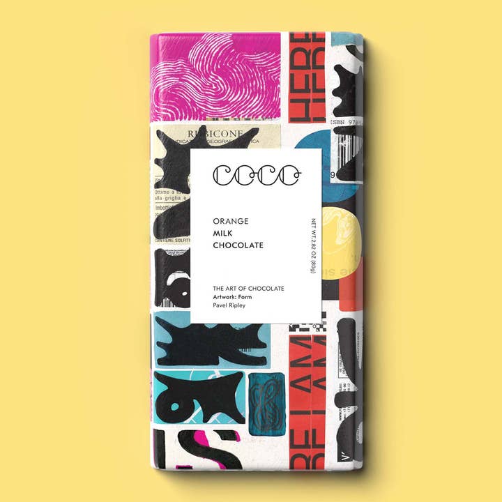 COCO Chocolatier - Wholesale Chocolate Bar - Orange Milk Chocolate Bar (Pack of 12)