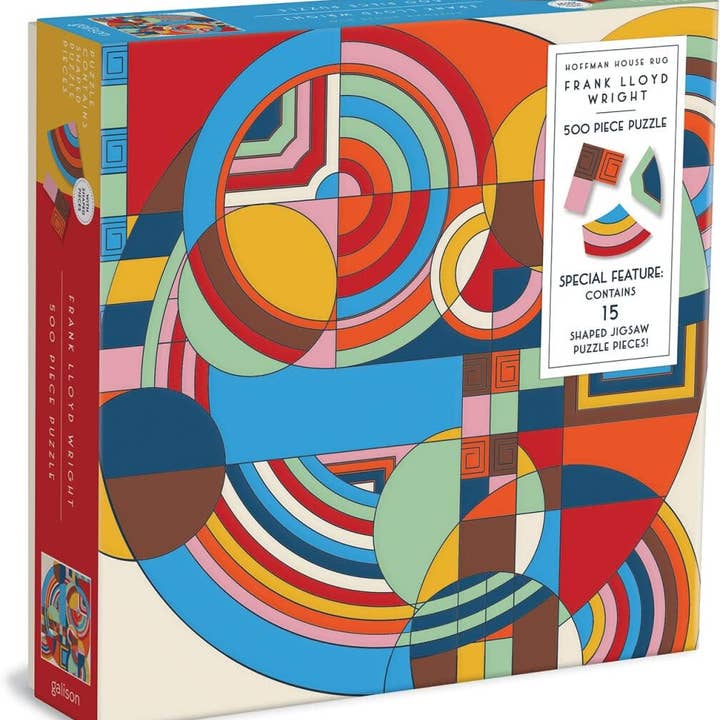 Chronicle Books - Wholesale Puzzle - Adult - Frank Lloyd Wright Hoffman House Rug 500 Piece Puzzle with Shape,