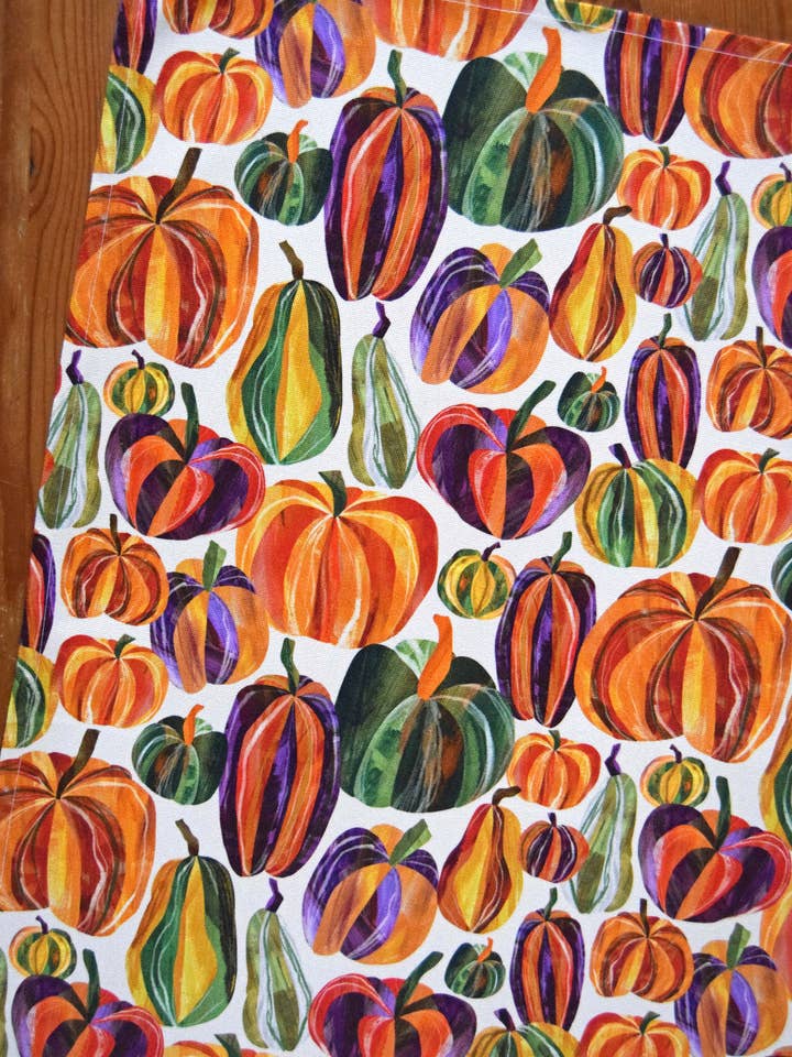 Pumpkins Tea Towel / Cotton Dish Towel / Kitchen Towel for wholesale by Freya Snow