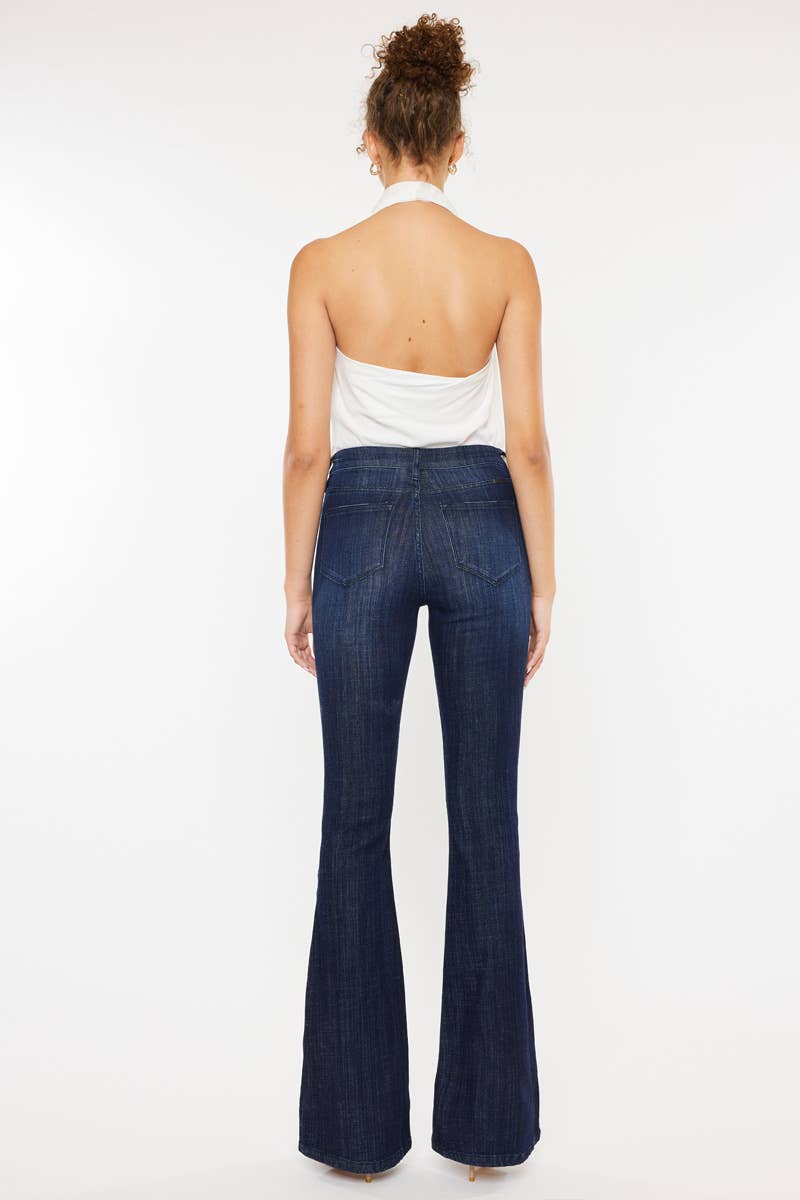 DARK MID RISE FLARE JEANS-KC6102LOD for wholesale on Faire8