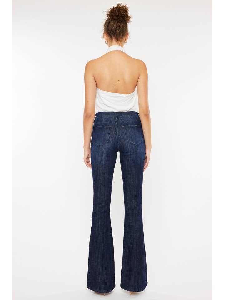 DARK MID RISE FLARE JEANS-KC6102LOD for wholesale on Faire8