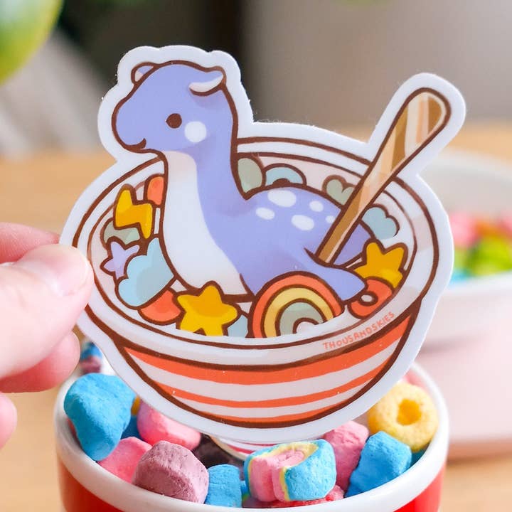 Vinyl Sticker Monster Cereal Bowl for wholesale by Thousand Skies