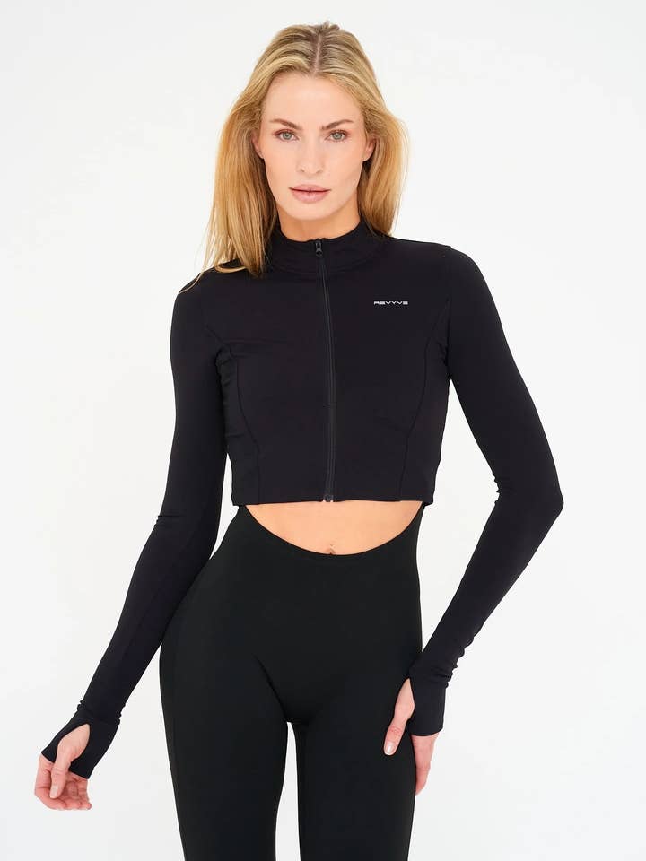 Zip-Up Jacket with Thumbhole for wholesale by Revyve Active