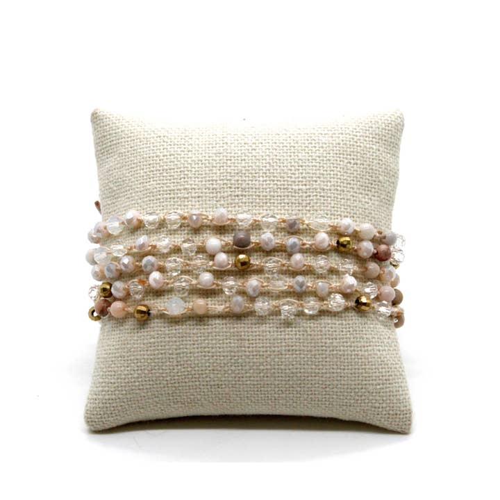 LIZOU – Großhandel Perlenarmband – Handgeknüpftes konvertierbares Häkelarmband oder Halskette1