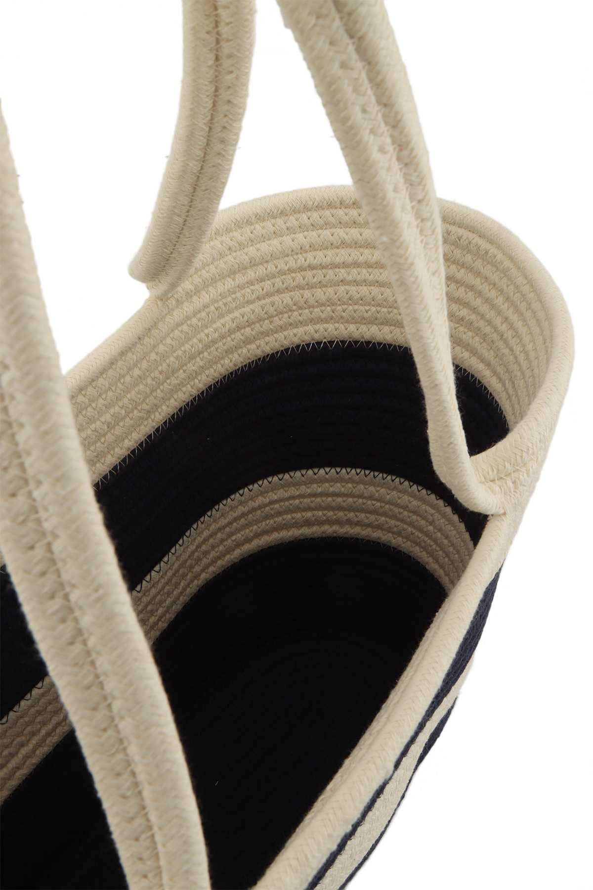 BLUE WHITE Stripe Shoulder Tote Bag for wholesale on Faire2