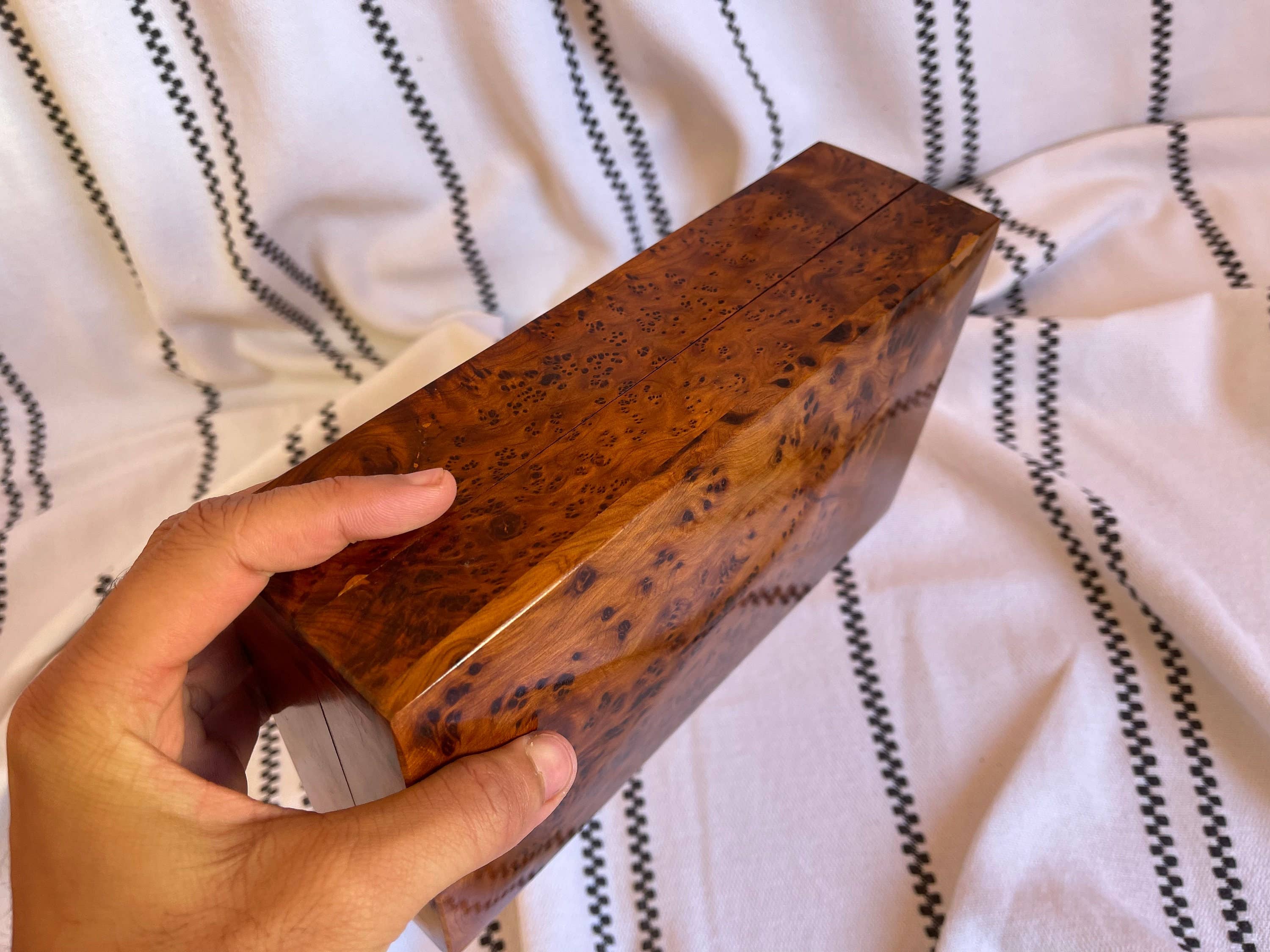 Yemma Goods - Wholesale Decorative Box - Handmade Wood Burl Hinged Keepsake Box | Thuya Wood Burl7