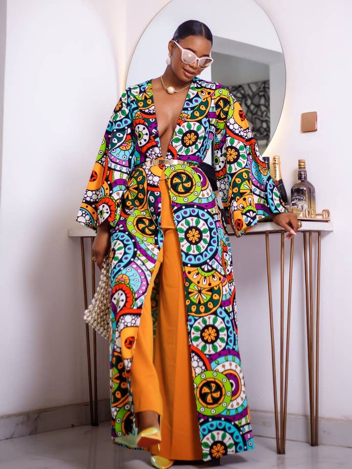 Ugolo Afrikaanse Ankara Print Kimono - Uitverkoop Finale voor wholesale door DUA MENKA