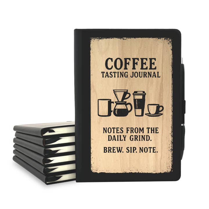 Journal de dégustation de café - Couverture en bois pour la vente par Zootility