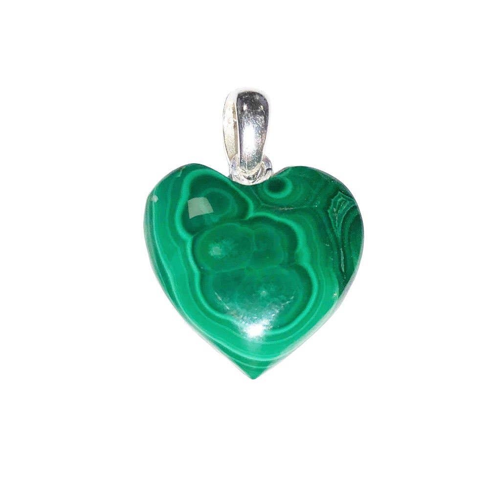 France Mineraux - Wholesale Individual Charm/Pendant - Malachite Pendant - Little Heart