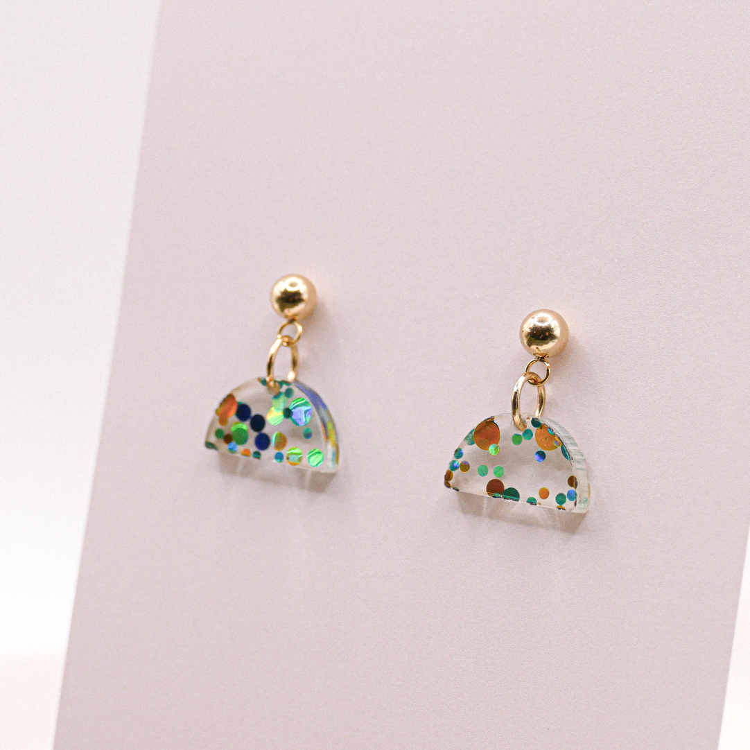 Tilda&Theo - Wholesale Dangle Earrings - Confetti semicircle acrylic stainless steel/sterling earrings2
