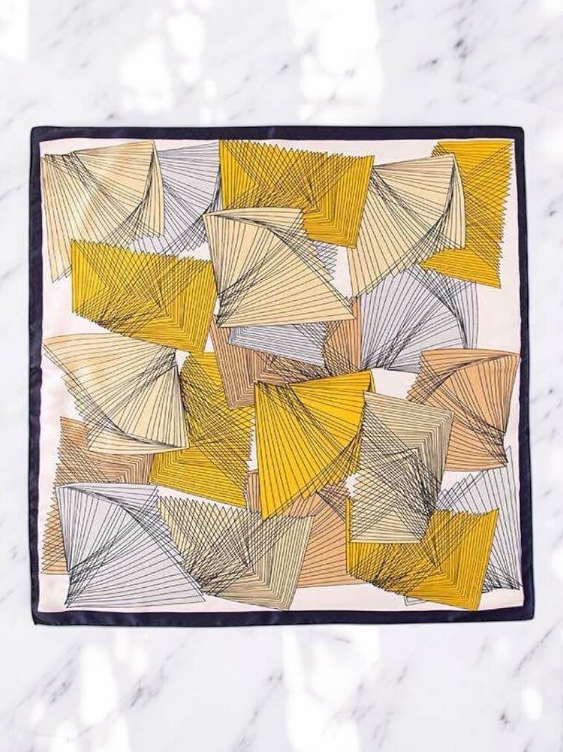 Yellow Silk square scarf FL05 for wholesale on Faire1