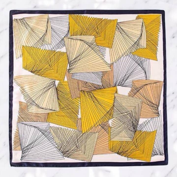 Yellow Silk square scarf FL05 for wholesale on Faire1