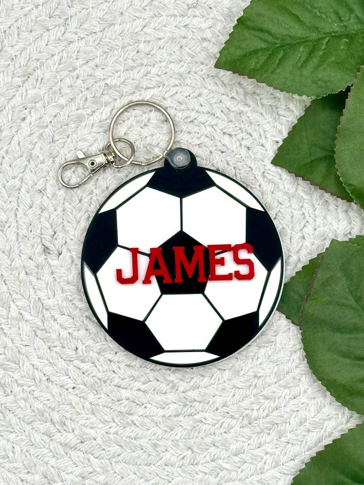 Personalized Soccer Bag Tag | Custom Acrylic Keychain for wholesale by Marden S Design